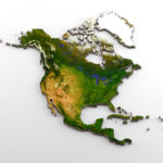 3D map of north america