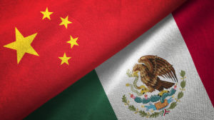 Mexican and Chinese flags together