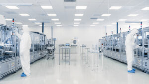 medical device manufacturing plant with workers
