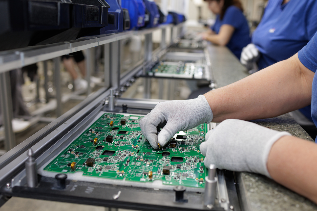 electronics manufacturing assembly line in a facility